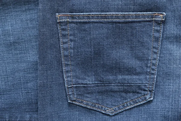 Parte jeans roupas com um bolso de cor azul — Fotografia de Stock