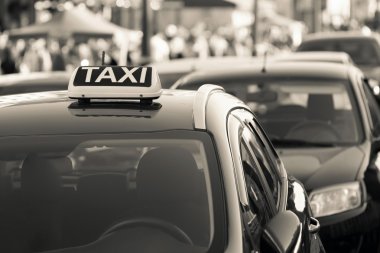 simge veya taksi araba çatı üzerinde iz