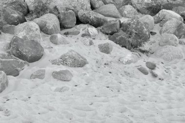 taşlar closeup kum ve bir boşluk tek renkli sesi