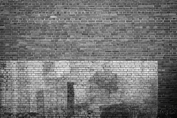 Solid Texture Empty Brick Wall Two Shades Black White Background — Stock Photo, Image