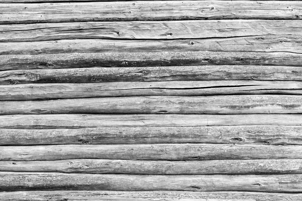 Old wall from wooden logs of black-gray color — Stock Photo, Image
