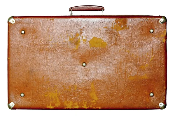 Old shabby suitcase on a white background — Stock Photo, Image