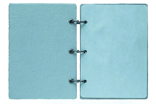 Cuaderno abierto de color azul — Foto de Stock