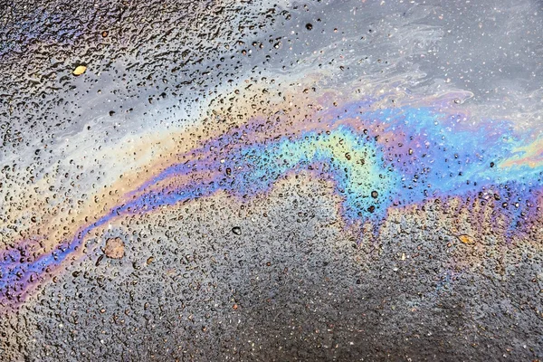 Abstract iridescent spots of oil or gasoline — Stock Photo, Image