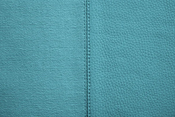 Textures turquoise couleur tissu et cuir — Photo