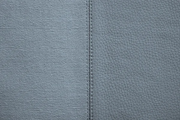 Texturas de cor prateada de tecido e couro — Fotografia de Stock