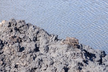 black mud against lake water clipart