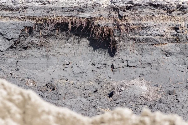 Earth section in a construction ditch — Stock Photo, Image