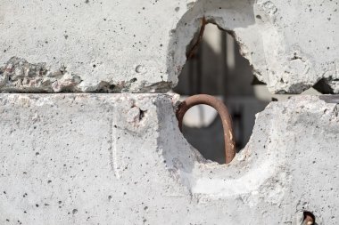 beton plaka ve yükleme için paslı kolu