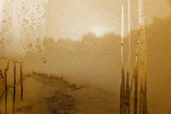 Fantastiska abstrakt mönster fryst vatten på ett glas — Stockfoto