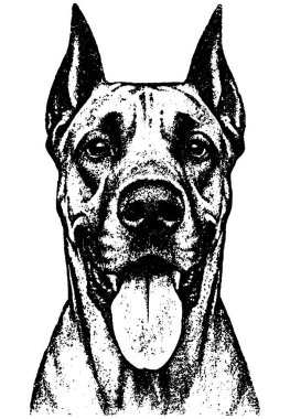 Retro fotokopi yarım ton kabartma tarzında Danca