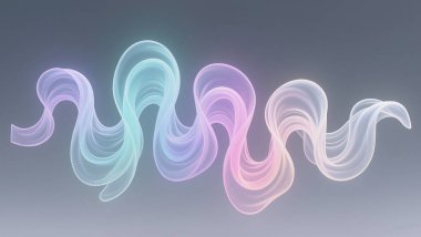 Ethereal Pastel Akan İpek Dalgaları, Rüya Soyut Hareketi, Yumuşak Gradyan Kumaş Sanatı Arkaplanı
