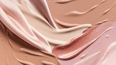 Krem rengi makyaj dokusu Çıplak Pembe Tonlar, Kozmetik Soyut Arkaplan, Lüks Güzellik Tasarımı