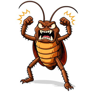 Kızgın Böcek Karakteri Çizimi, Saldırgan Çizgi Böcek, İfade Etme Sanatı