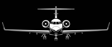 Jet Airplane Front View Logo Black and White Illution. Sıvı metal sokak sanatı tarzında S harfi, siyah ve beyaz yüksek kontrast. Kabartma, damgalama ve karanlık surlar için kenar logo çizimi