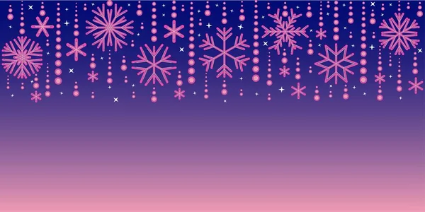 Año Nuevo Horizontal Fondo Navidad 2021 Copos Nieve Tradicionales Multicolores — Archivo Imágenes Vectoriales