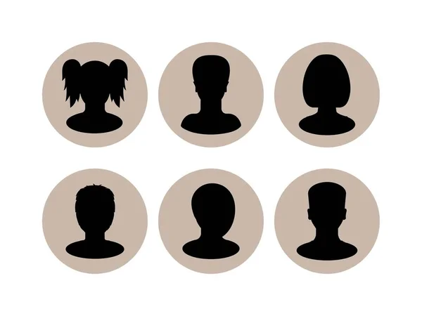Conjunto Iconos Figuras Femeninas Masculinas Silueta Imagen Negra Sobre Fondo — Archivo Imágenes Vectoriales