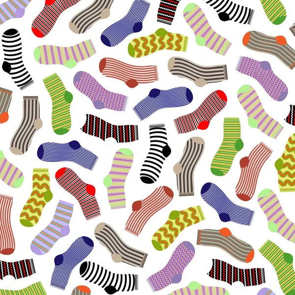 Textur Bunte Socken Nahaufnahme Gestaltungselement Vektorillustration — Stockvektor