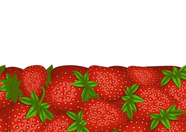 수평적 딸기야 딸기에 색깔의 이미지 변화나 효과도 사용되지 않았다 클로즈업 — 스톡 벡터