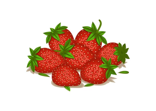 Fresas Imagen Multicolor Fresas Sobre Fondo Blanco Utilizaron Gradientes Efectos — Vector de stock