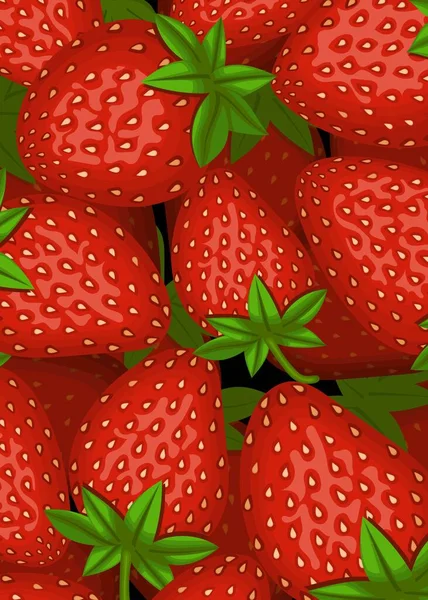 Vertikaler Hintergrund Erdbeere Buntes Bild Von Erdbeeren Wurden Keine Gradienten — Stockvektor