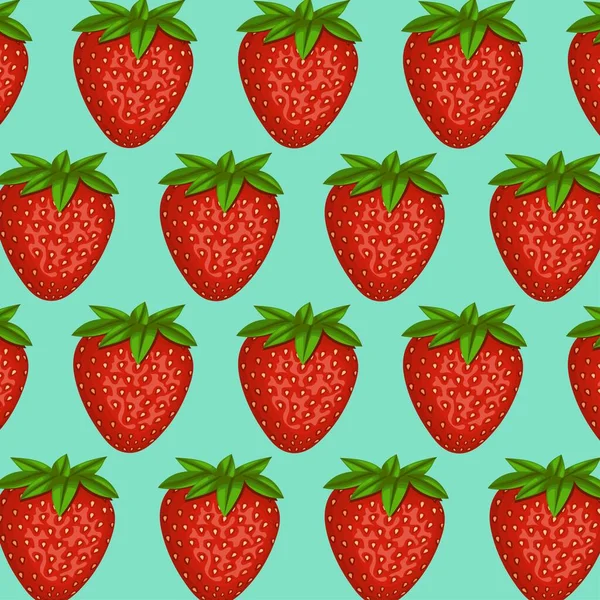 Textura Fresa Imagen Multicolor Fresas Sobre Fondo Turquesa Pálido Primer — Vector de stock