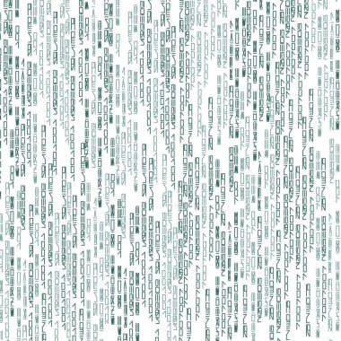 Geçmişi. Kurgusal harflerden oluşan bilgisayar programı kodu. Soyutlama. Dikey yerleşim. Mezuniyet geçmişi. Vektör illüstrasyonu.