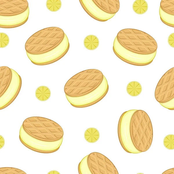 Helado Limón Con Cuñas Limón Patrón Sin Costuras Imagen Multicolor — Vector de stock