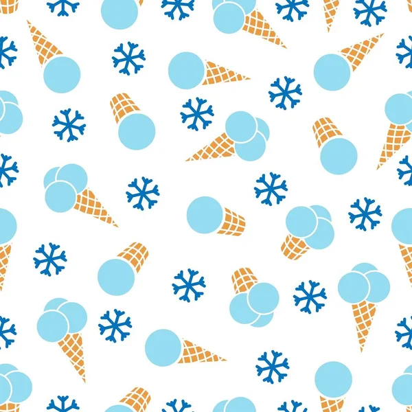 Снежное Мороженое Бесшовный Шаблон Силуэт Разноцветное Изображение Фона Можете Выбрать — стоковый вектор