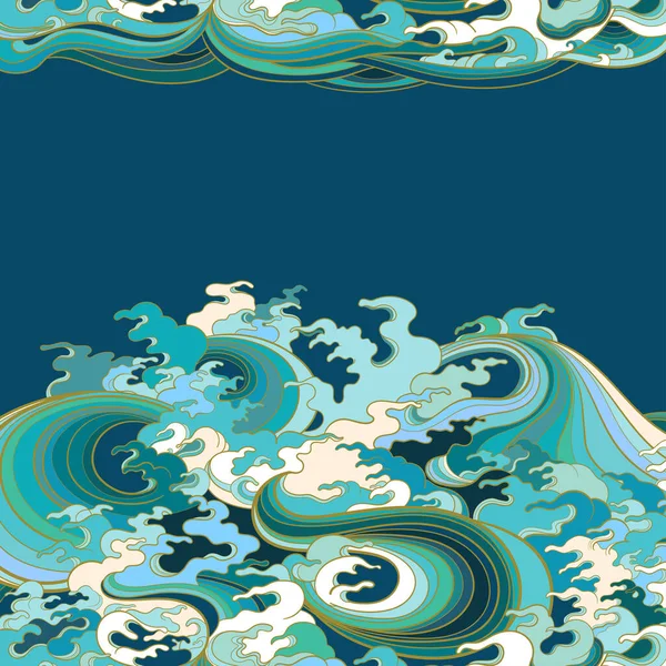 Illustration Vectorielle Couleur Modèle Pour Conception Graphique Représentant Les Vagues — Image vectorielle