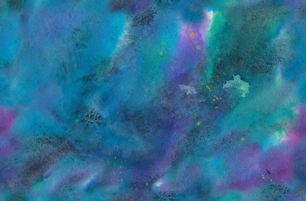 Kézzel Festett Akvarell Zökkenőmentes Minta Elvont Galaxis Csillagok Absztrakt Háttér — Stock Fotó