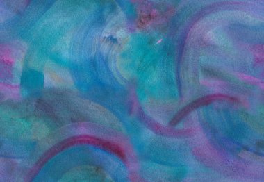 Suluboya kusursuz desen. Atmosferik arkaplan ve değerli taşın soyut dokusu. Bulanık noktalar, döngüler, çizgiler, tanecikler ve kağıt dokusu..