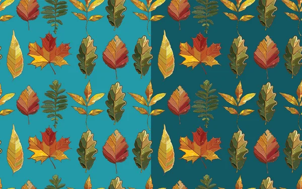 Vektor varrat nélküli mintát, az őszi levelek beállítása. — Stock Vector