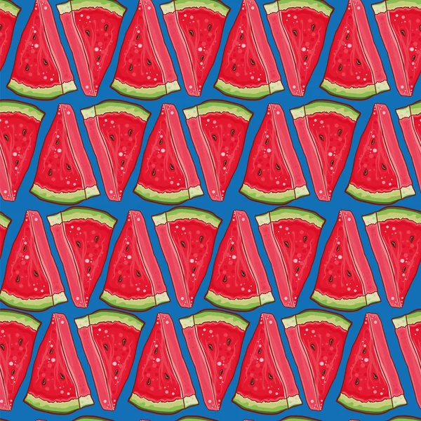 Seamless vector pattern with watermelon — Stock Vector