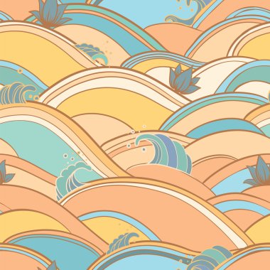 su dalgaları ve zambak ile Seamless Modeli