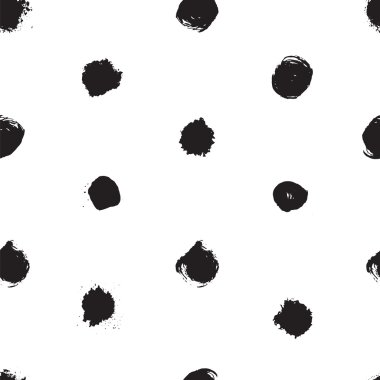 Vektör Dikişsiz desen mürekkep polka dot ile