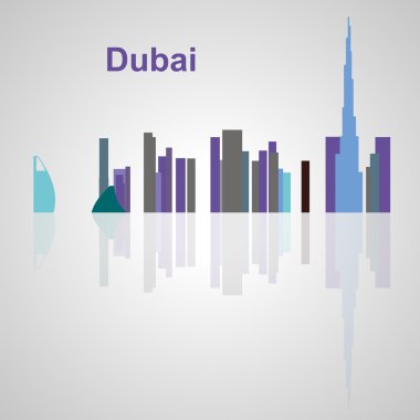 Dubai şehir silüetinin tasarımınız için