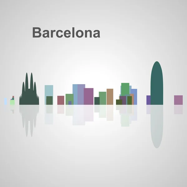 Линия горизонта для вашего дизайна в Барселоне — стоковый вектор