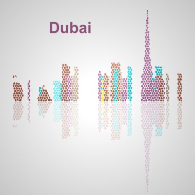 Dubai şehir silüetinin tasarımınız için