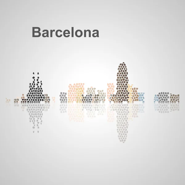Barcelona skyline för din design Stockillustration