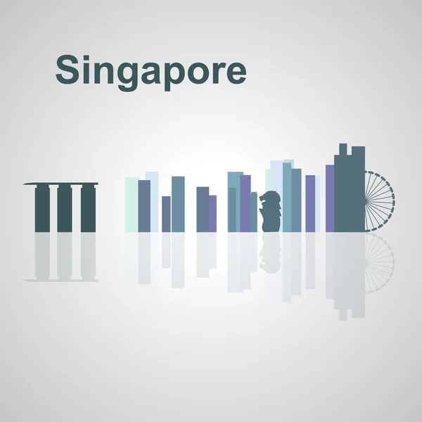 Skyline de Singapur para su diseño — Vector de stock