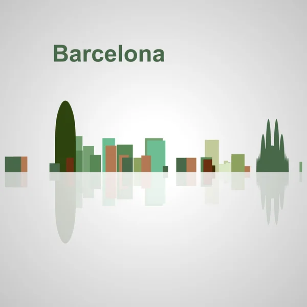 あなたの設計のためのバルセロナのスカイライン ストックイラスト