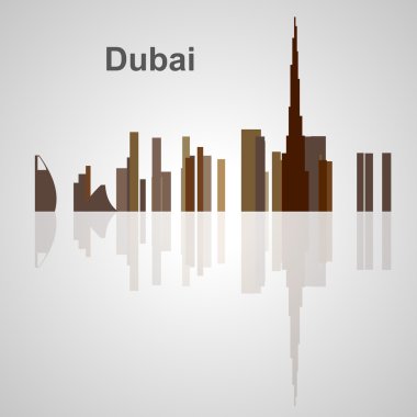 Dubai şehir silüetinin tasarımınız için