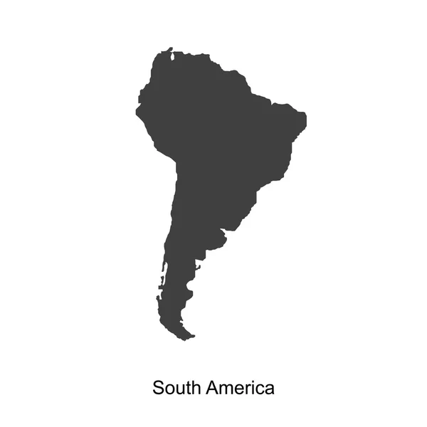 Güney Amerika siyah Haritası tasarımınız için — Stok Vektör