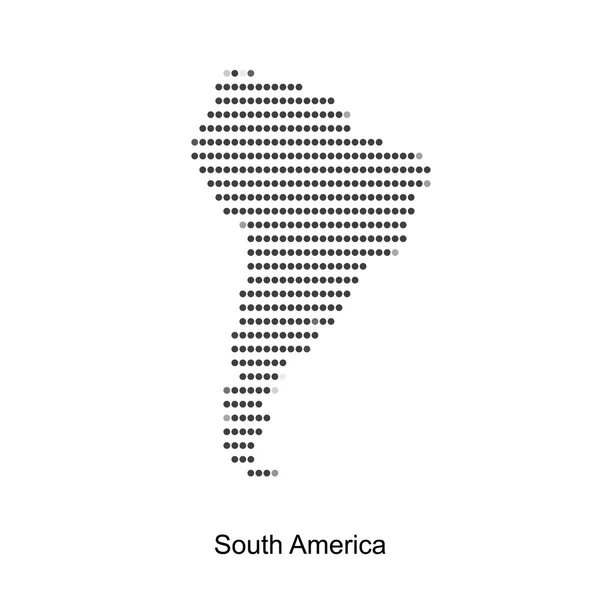Kropkowane Mapa Ameryki Południowej do projektowania — Wektor stockowy