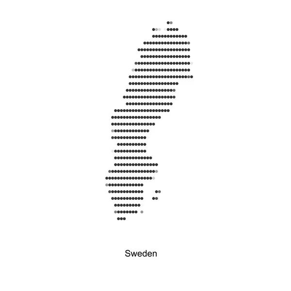 あなたのデザインのためスウェーデンの点線マップ — ストックベクタ
