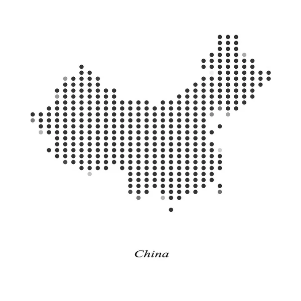 Gepunktete Landkarte von China für Ihr Design — Stockvektor