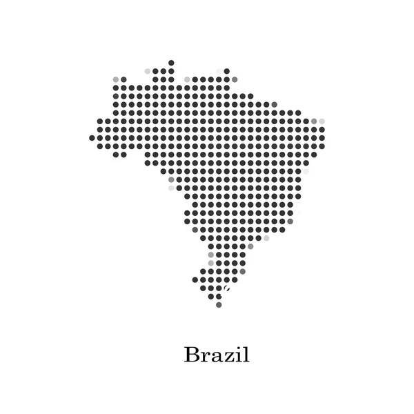 Mappa punteggiata del Brasile per il tuo design Vettoriale Stock