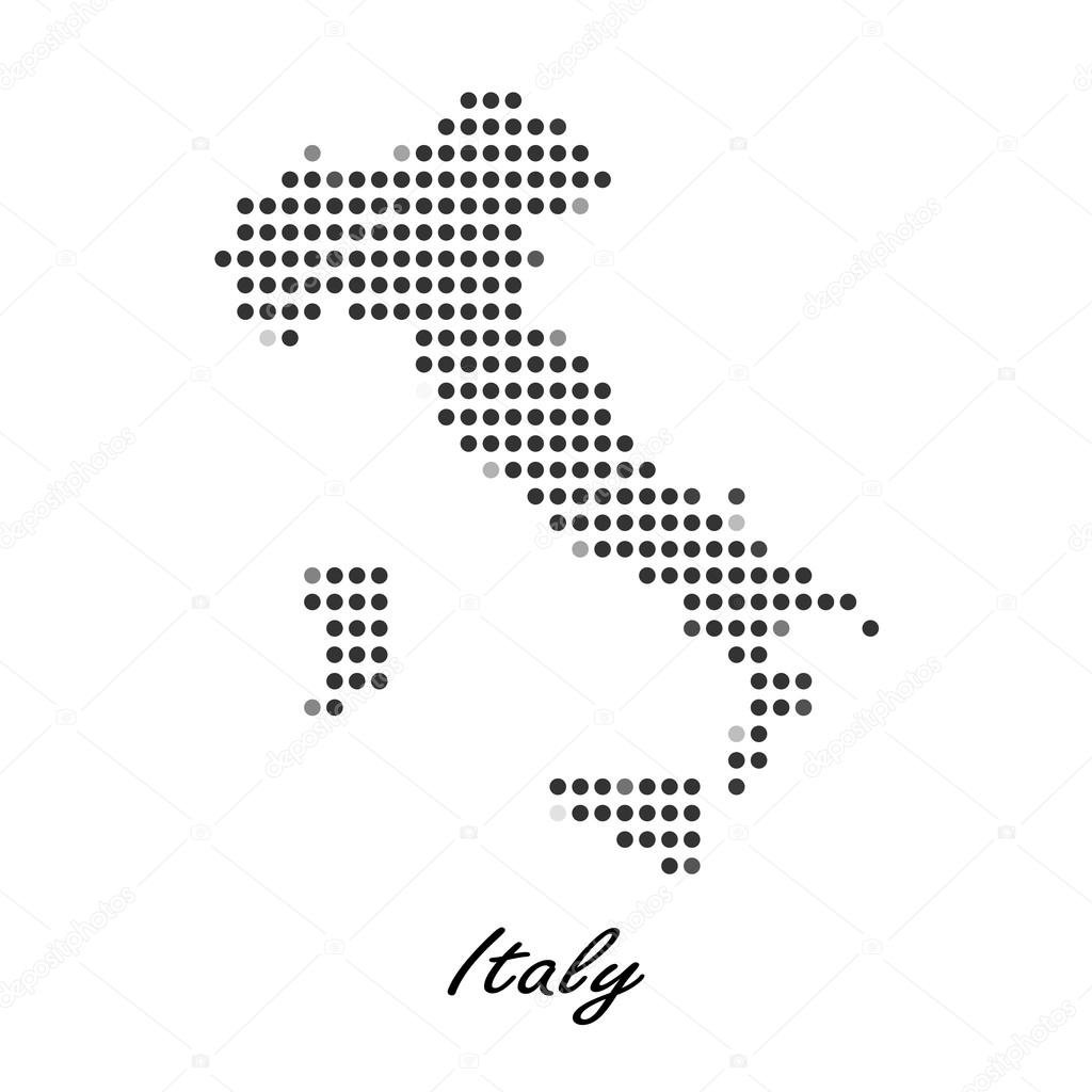 Dotted map of Italy  for your design