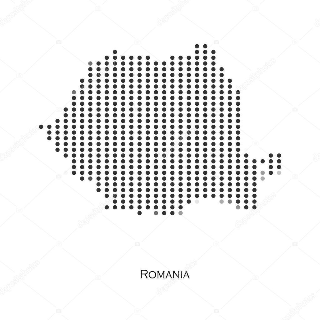 Dotted map of Romania  for your design